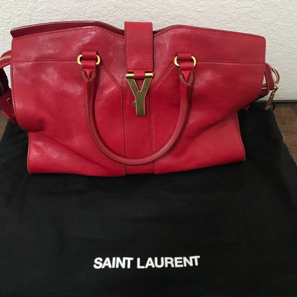 Yves Saint Laurent Handbags - Red Leather Yves Saint Laurent Cabas Chyc Bag